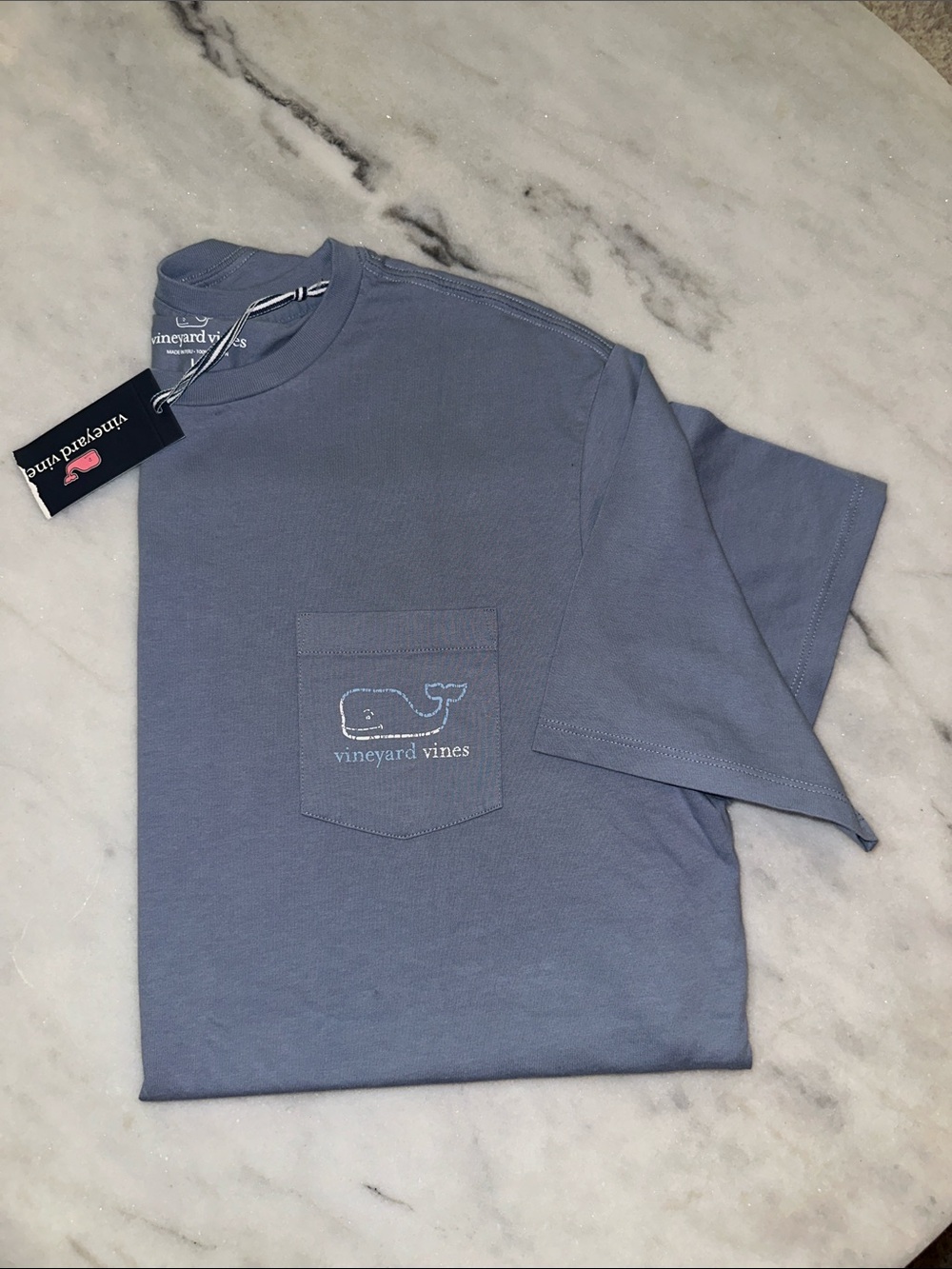 Vineyard Vines Men's Short-Sleeve Pocket Tee in Slate